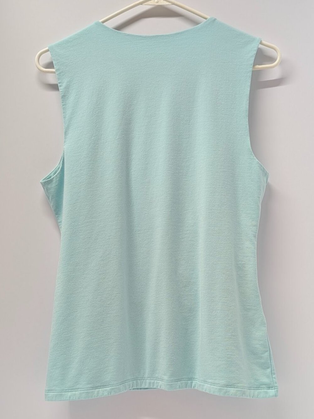 Soft Surroundings “Alyssa Knit Tank” Sleeveless Blouse In Aqua Tint - Picture 4 of 8